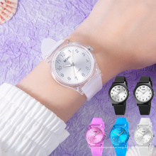 SKMEI 1760 elegantes relógios de quartzo sr626sw pulseira de silicone transparente para meninas relógios